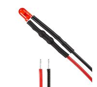 sourcing map 3Pcs 3mm Pre Wired LED, Red DC12V Diffused Lens, Light Emitting Diodes