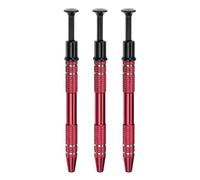 sourcing map 3pcs 4-Claw Pick Up Tool Piercing Ball Grabber Stainless Steel Jeweler's Pick Up Tool 4 Prongs Grabber for IC Chip Electronic Components Parts, Red