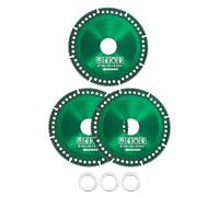sourcing map 3pcs 4" Diamond Saw Blade, 20mm Arbor Cut Off Wheels, Diamond Cutting Disc Multifunction Tile Concrete Ceramic Marble Blade with 5/8" Washer for Angle Grinder, Green