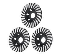 sourcing map 3pcs 4 Inch Concrete Grinding Wheels 7/8 Inch Arbor Grinding Cup Wheel with 24 Diamond Segments for 4.5" Angle Grinder Paint Epoxy Coating Removal, Black