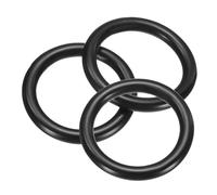 sourcing map 3Pcs 40mm OD. 30mm ID. 5mm Width O-Rings, 304 Stainless Steel Solid Welded Seamless O-Ring Decorative Connecting for Macrame, Hanging Slings Rope, Black