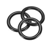 sourcing map 3Pcs 42mm OD. 30mm ID. 6mm Width O-Rings, 304 Stainless Steel Solid Welded Seamless O-Ring Decorative Connecting for Macrame, Hanging Slings Rope, Black