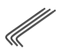 sourcing map 3pcs 4mm Ball End Hex Key Wrench, Metric L Shaped Long Arm CR-V Repairing Tool for Bikes Furniture Repair, Black