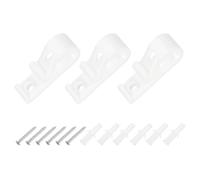 sourcing map 3Pcs 50x15mm Roller Shade Chain and Cord Hold Down, Curtain P Clip Fixation Hooks, Bead Chain Tension Device with Screws for Roller Blinds, Roman Shades, White