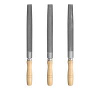sourcing map 3pcs 6" Half Round Medium Cut File Double Cut Teeth Bastard/Medium/Thin Metal File High Carbon Steel T12 with Wood Handle for Metal Wood Tool Sharpener, Gray