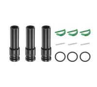 sourcing map 3pcs 6 Point Deep Impact Socket 1/2" Drive 12mm Metric Standard Socket Cr-Mo Steel Spindle Axle Hex Nut Bolt Sockets with Rubber Ring Locking Pin