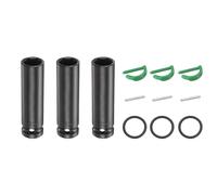 sourcing map 3pcs 6 Point Deep Impact Socket 1/2" Drive 15mm Metric Standard Socket Cr-Mo Steel Spindle Axle Hex Nut Bolt Sockets with Rubber Ring Locking Pin