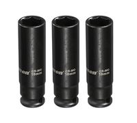 sourcing map 3Pcs 6 Point Deep Impact Socket 1/4 Inch Drive 10mm Metric Standard Socket Cr-Mo Steel Spindle Axle Hex Nut Bolt Sockets for Auto Machine Repair