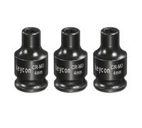 sourcing map 3Pcs 6 Point Shallow Impact Socket 1/4 Inch Drive 4mm Metric Standard Socket Cr-Mo Steel Spindle Axle Hex Nut Bolt Sockets for Auto Machine Repair