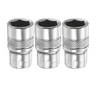 sourcing map 3pcs 6 Points Deep Socket 1/4" Drive 10mm Deep Metric CR-V Steel Polished Nickel Plating Flip Sleeve 25mm / 1" Extra Long Socket Tool for Home Auto Nuts Bolts Repair