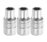 sourcing map 3pcs 6 Points Deep Socket 1/4" Drive 5.5mm Deep Metric CR-V Steel Polished Nickel Plating Flip Sleeve 25mm / 1" Extra Long Socket Tool for Home Auto Nuts Bolts Repair