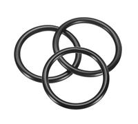 sourcing map 3Pcs 62mm OD. 50mm ID. 6mm Width O-Rings, 304 Stainless Steel Solid Welded Seamless O-Ring Decorative Connecting for Macrame, Hanging Slings Rope, Black
