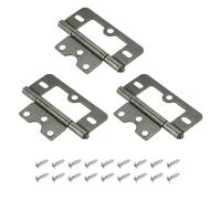sourcing map 3Pcs 76 x 35mm Non Mortise Butterfly Hinge, Removable Loose Pin Hinge, Iron Cabinet Hinges with Mounting Screws for Doors, Windows, Furniture, Mobile Home/RV, Japanese Bronze
