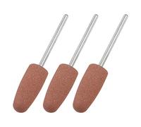 sourcing map 3pcs 80 Grits Abrasive Mounted Stone 2.35mm Shank 2/5"(10mm) Dia Conical Heads Stone Grinding and Polishing Wheels for Nail Polishing