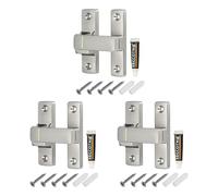 sourcing map 3Pcs 90/180 Degree Positioning Gate Latch, Zinc Alloy Flip with Handle, Heavy Duty Lock Bolt for Barn Cabinet Wood Fence Garage, Garden, Fence, Brushed Silver
