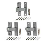 sourcing map 3Pcs 90/180 Degree Positioning Gate Latch, Zinc Alloy Flip with Handle, Heavy Duty Lock Bolt for Barn Cabinet Wood Fence Garage, Garden, Fence, Gray