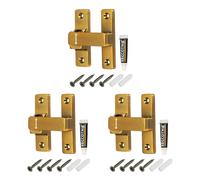 sourcing map 3Pcs 90/180 Degree Positioning Gate Latch, Zinc Alloy Flip with Handle, Heavy Duty Lock Bolt for Barn Cabinet Wood Fence Garage, Garden, Fence, Gold Tone