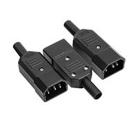 sourcing map 3Pcs AC250V 10A IEC320 C14 Male 3 Terminals Power Socket Adapter Connector