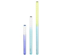 sourcing map 3pcs Acrylic Clear Straight Rulers 15/20/30cm Metric Transparent Gradient Three-Dimensional Plastic Ruler Square Cube Measuring Tool for Office, Blue Series
