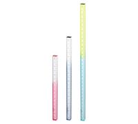 sourcing map 3pcs Acrylic Clear Straight Rulers 15/20/30cm Metric Transparent Gradient Three-Dimensional Plastic Ruler Square Cube Measuring Tool for Office, Pink/Gray/Blue Yellow