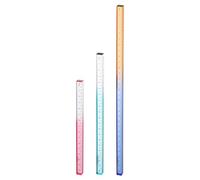 sourcing map 3pcs Acrylic Clear Straight Rulers 15/20/30cm Metric Transparent Gradient Three-Dimensional Plastic Ruler Square Cube Measuring Tool for Office, Purple/Blue/Blue Orange