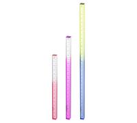 sourcing map 3pcs Acrylic Clear Straight Rulers 15/20/30cm Metric Transparent Gradient Three-Dimensional Plastic Ruler Square Cube Measuring Tool for Classroom Office, Pink/Purple/Blue-Yellow