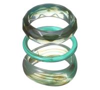 sourcing map 3pcs Acrylic Resin Bangle Bracelet Set for Women, Cuff Wide Geometric Chunky Stackable Bangles Acetate Wristband Bracelet Irregular Trendy Jewelry Gift, Blue Series