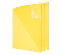 sourcing map 3Pcs Acrylic Sheets 12x12 Inch Acrylic Panel 1/8 Inch-3mm Plastic Board for Picture Frames Sign Holders DIY Display Projects Craft, Clear Yellow