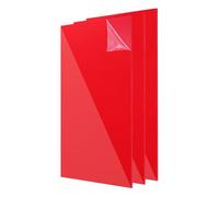 sourcing map 3Pcs Acrylic Sheets 12x6 Inch Acrylic Panel 1/8 Inch-3mm Plastic Board for Picture Frames Sign Holders DIY Display Projects Craft, Clear Red