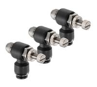 sourcing map 3pcs Air Flow Control Valve 4mm Tube OD x 1/8" PT Thread Push to Connect Fitting Air Line Fitting Elbow 90 Degree Speed Control Valve Adapter Fitting