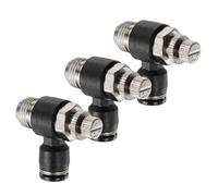 sourcing map 3pcs Air Flow Control Valve 6mm Tube OD x 1/4" PT Thread Push to Connect Fitting Air Line Fitting Elbow 90 Degree Speed Control Valve Adapter Fitting