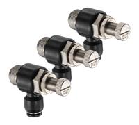 sourcing map 3pcs Air Flow Control Valve 6mm Tube OD x 3/8" PT Thread Push to Connect Fitting Air Line Fitting Elbow 90 Degree Speed Control Valve Adapter Fitting