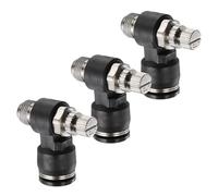 sourcing map 3pcs Air Flow Control Valve 8mm Tube OD x 1/8" PT Thread Push to Connect Fitting Air Line Fitting Elbow 90 Degree Speed Control Valve Adapter Fitting