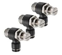 sourcing map 3pcs Air Flow Control Valve 8mm Tube OD x 3/8" PT Thread Push to Connect Fitting Air Line Fitting Elbow 90 Degree Speed Control Valve Adapter Fitting