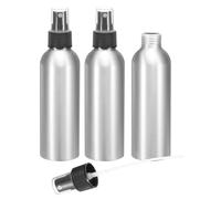 sourcing map 3pcs Aluminum Fine Mist Spray Bottles 150ml/5oz Metal Small Liquid Alcohol Refillable Travel Container with Black Plastic Nozzle Cap for Perfume Skincare Cosmetic Storage Bottle