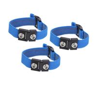 sourcing map 3Pcs Anti Static Wrist Strap, Dual Circuit Antistatic Bracelet Adjustable Cordless for Computer Electronics Repair Deep Blue
