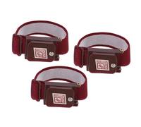 sourcing map 3Pcs Anti Static Wrist Strap, ESD Antistatic Bracelet Adjustable Cordless with Spare Bracelet for Computer Electronics Repair Maroon Red