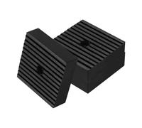 sourcing map 3pcs Anti Vibration Pads for Washing Machine, 3.94'' x 3.94'' x 1.18'' Vibration Damping Pads Sound Isolation Ribbed Rubber Mats Vibration Isolation Pads with Pre-Drill Hole, Black