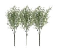 sourcing map 3Pcs Artificial Grass Plants, 14.6" Plastic Fake Tall Grass Greenery Shrubs Outdoor Artificial Shrubs Faux Bushes for Home Garden Front Decor, Green