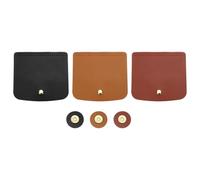sourcing map 3PCS Bag Flip Cover, 5x4.8" Leather Bag Cover Sew on Tab Closure with Buckle for Backpack Craft, Purse Crossbody Conversion Kit, Black/Brown/Dark Brown