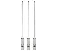 sourcing map 3pcs Ball End Hex Screwdriver Bit Set 2.5mm (H2.5) Size 1/4" Hex Shank 100mm (4") Long Magnetic Ball Head Bits S2 Steel Metric Screw Driver Bit