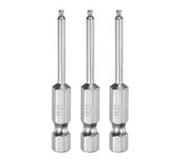 sourcing map 3pcs Ball End Hex Screwdriver Bit Set 2mm (H2.0) Size 1/4" Hex Shank 50mm (2") Long Magnetic Ball Head Bits S2 Steel Metric Screw Driver Bit