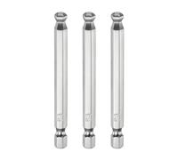 sourcing map 3pcs Ball End Hex Screwdriver Bit Set 6mm (H6.0) Size 1/4" Hex Shank 75mm (3") Long Magnetic Ball Head Bits S2 Steel Metric Screw Driver Bit