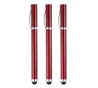 sourcing map 3pcs Ballpoint Pen with Stylus Tip 2 in 1 Ink Pen & Fine Point Rubber Stylus Pens for All Capacitive Touch Screens Universal, Red