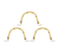 sourcing map 3Pcs Bamboo Teapot Handle, U-Shape Replacement Wired Copper Kettle Handle for Span 4-4.5" Tea Pot Ceramic and Pottery Kettle Accessories Supplies, Gold