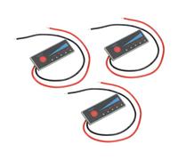 sourcing map 3PCS Battery Meter Monitor, 11.1-12.6V Level Indicator Module Battery Power Tester, LED Digital Display Back Cover for Car, Marine, RV, Boat (Black)