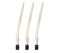 sourcing map 3pcs Bent Radiator Paint Brush 1" Width Curved Wall Paint Soft Bristle Brushes with Long Wood Handle for Painting DIY Wall Treatment