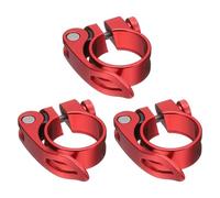 sourcing map 3pcs Bike Seat Post Clamp 31.8mm Bicycle Clamp Aluminum Alloy Quick Release Seat Post Collar for Diameter 27.2 to 28.6mm Bicycle Mountain Road Bike Tube, Red
