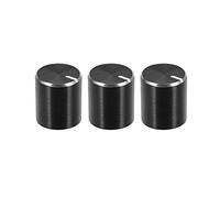 Sourcing Map 3pcs Black Aluminium Rotary Knob, 6mm Shaft, 10mm Dia., Guitar Volume Control Knob