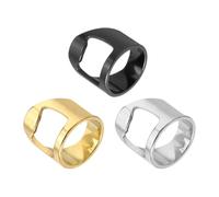 sourcing map 3Pcs Bottle Opener Rings, Titanium Steel Ring Bottle Cap Opener Creative Finger Thumb Beer Opening Tool for Men Women Party Bar Present Supplies Bartender Tools, Size 6, Multicolor